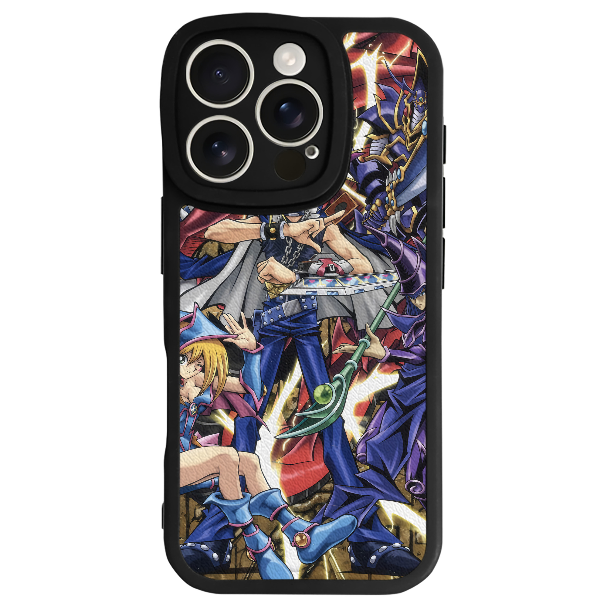 （画像用） 遊☆戯☆王 Yu-Gi-Oh! 【iPhone 16シリーズ対応】シリコンスマホケース（レザー調） 材質：シリコン